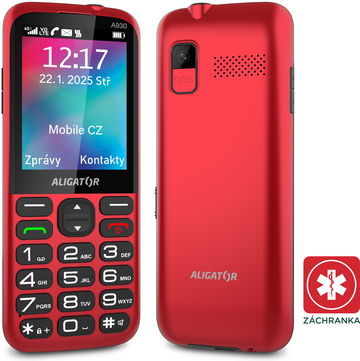 Aligator A930 GPS 4G Senior červený