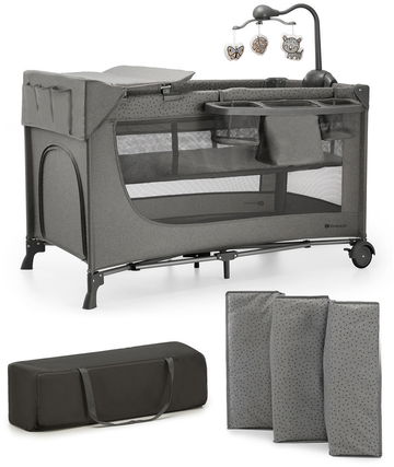 Kinderkraft postýlka Joy 2 s doplňky Dark grey Kinderkraft postýlka Joy 2 s doplňky Dark grey