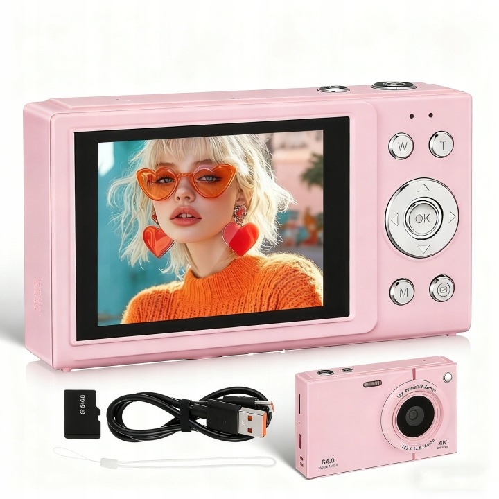 64MP 4K digitální fotoaparát s automatickým ostřením, 18x zoom, 2.8" IPS displej + 64GB karta - Hvězda srovnání