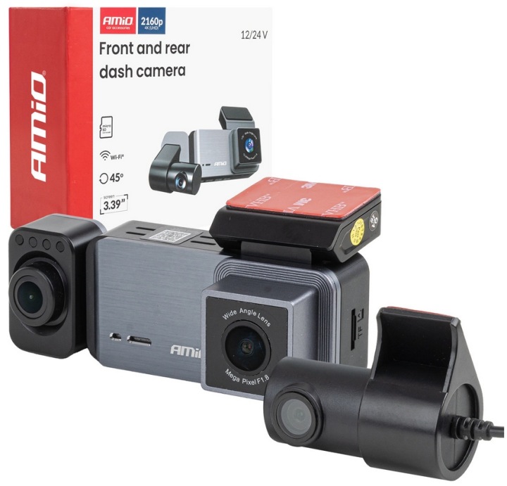 Kamera Automobilový videorekordér 4K + 1K + 2K WLAN AMIO-04802