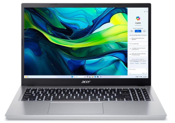 Notebook Aspire GO 15 AG15-32P-30W7 Core 3 N355/8GB/128GB SSD/15,6"/Win11S/stříbrná Notebook Aspire GO 15 AG15-32P-30W7 Core 3 N355/8GB/128GB SSD/15,6"/Win11S/stříbrná
