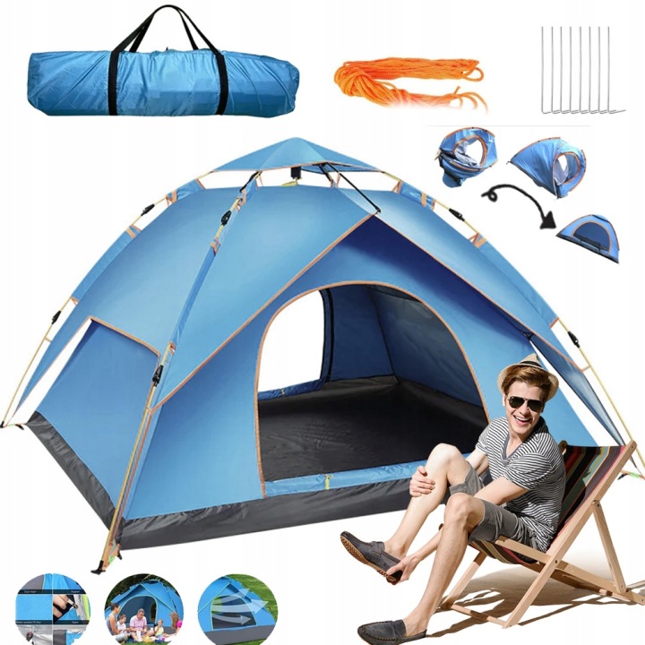 AUTOMATICKÝ STAN PRO KEMPOVÁNÍ NA PLÁŽI SAMOROZKLÁDACÍ POPUP PRO 3-4 OSOBY