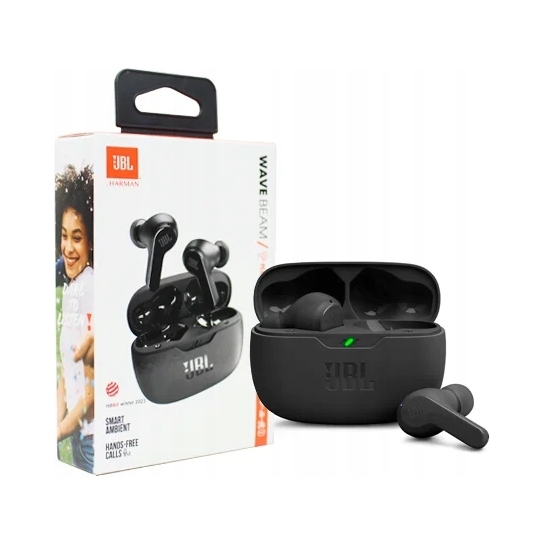 Bezdrátová sluchátka do uší JBL Wave Beam TWS Bluetooth 5.1, černá