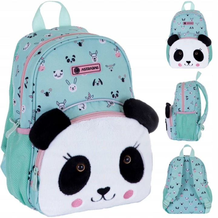 BATOH NA VÝLET DO ŠKOLKY PRO DÍVKU, MÁTOVÝ, PANDA