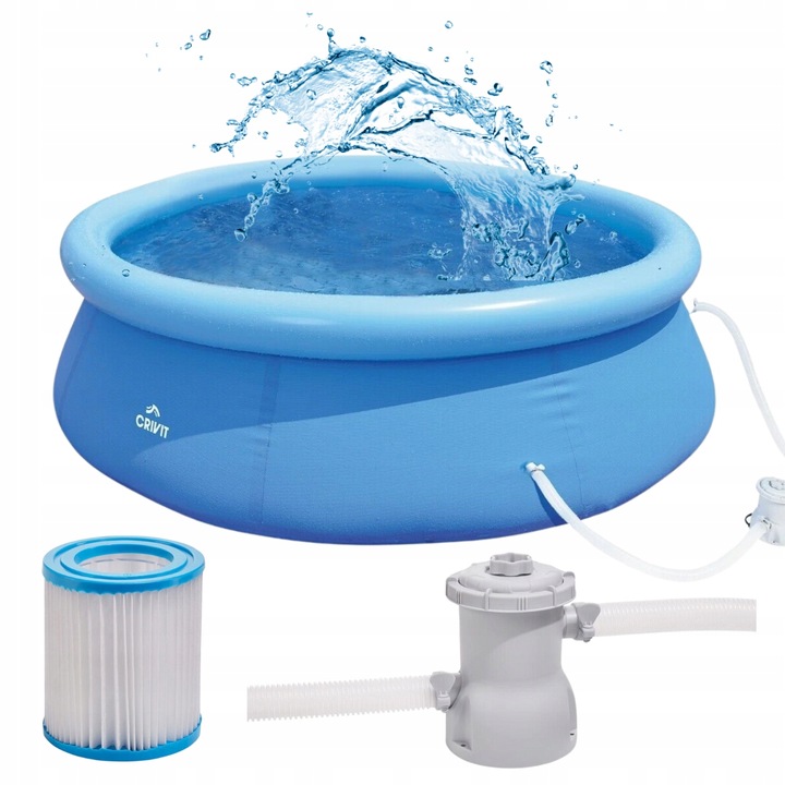 Bazén Quick-up Crivit 240 x 63 cm + nafukovací modrá filtrační pumpa