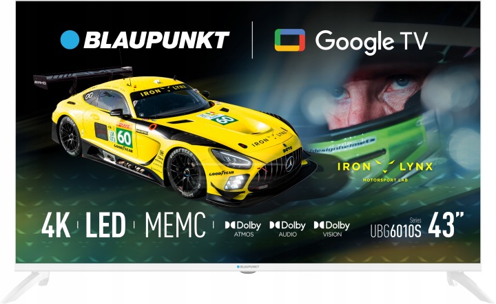 Blaupunkt televize 43UBG6010 Bílá 43" palců TV 4K UHD Google TV WiFi Bluetooth Dolby