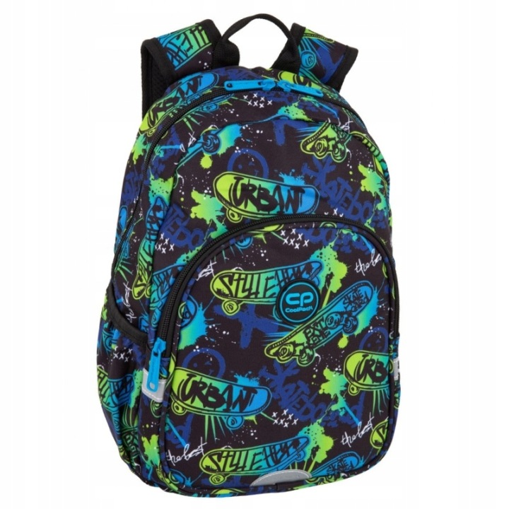 COOLPACK TOBY MALÝ ŠKOLNÍ BATOH S REFLEXNÍMI PRVKY PÍŠŤALKA POPRUHY SKATE NIGHT