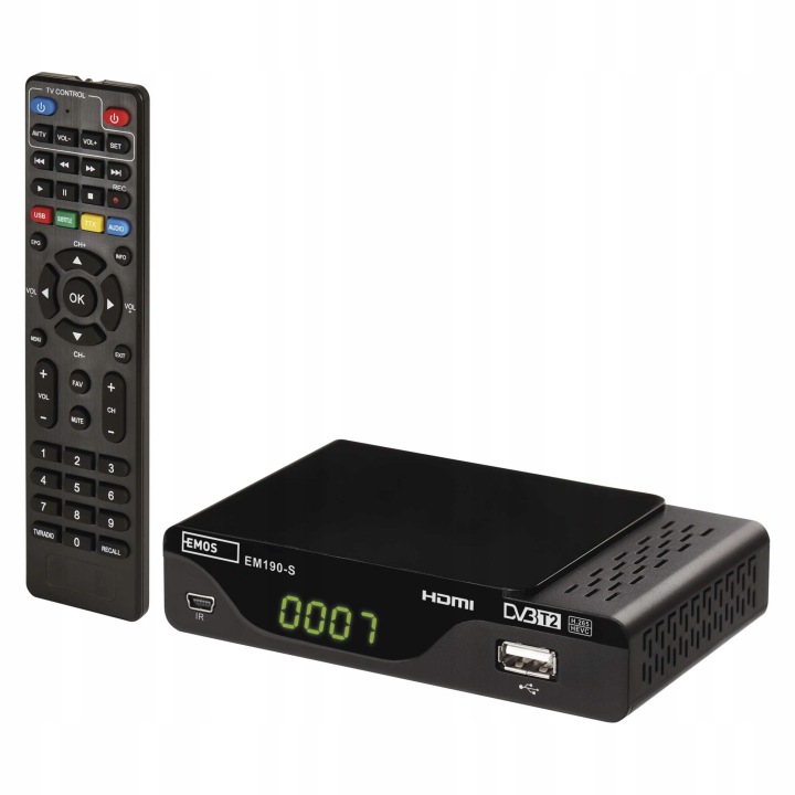 Dekodér DVB-T, DVB-T2 Emos EM190-S Dekodér DVB-T, DVB-T2 Emos EM190-S