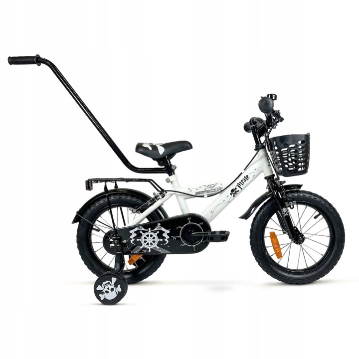 Dětské kolo BMX 14 palců Pirate pro chlapce s vodicím košíkem