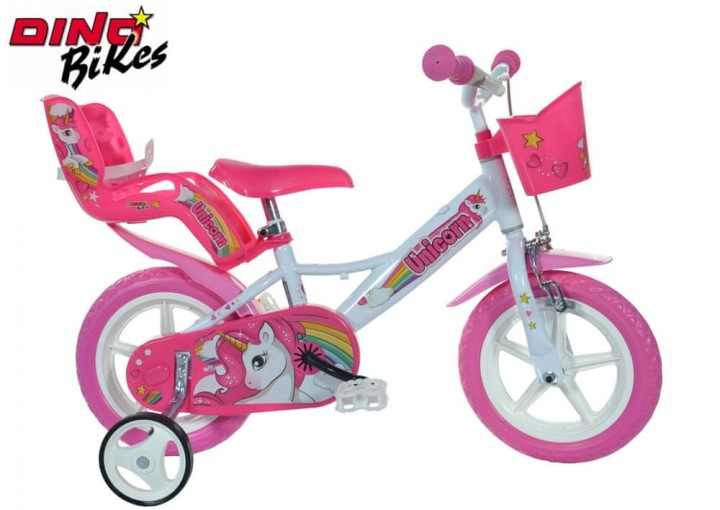 Dino bikes 124RLUN Dětské kolo Jednorožec 12" růžová