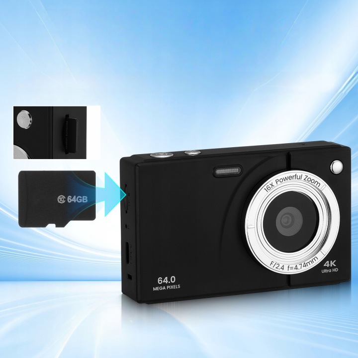 Digitální fotoaparát 4K HD 1080P 64MP s 16x zoomem - pro děti