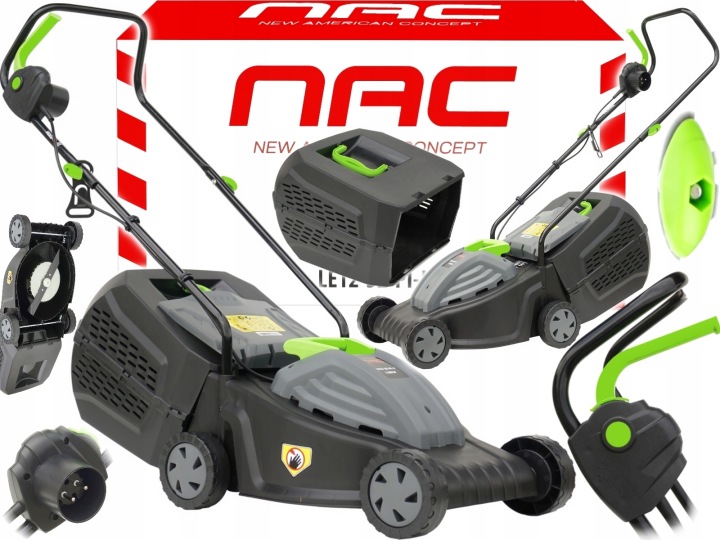Elektrická sekačka NAC 1200 W s košem 35 l, šířka sečení 32 cm