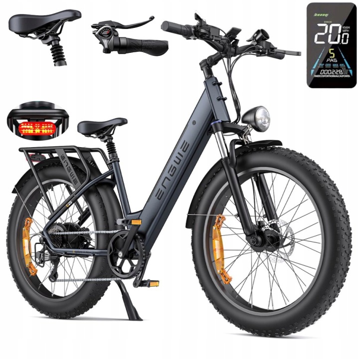 Engwe E26 ST Černé terénní elektrokolo 250W 48V 16Ah 25 km/h dojezd 140 km