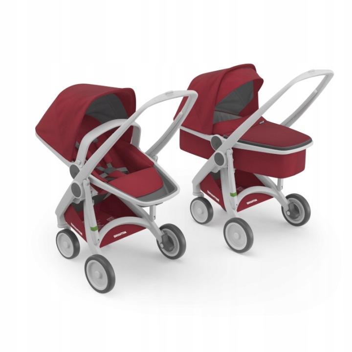 Kočárek Greentom Carrycot+Reversible Grey/Cherry