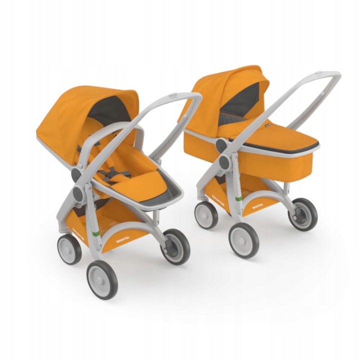 Greentom Carrycot+Reversible Grey/Sunflower