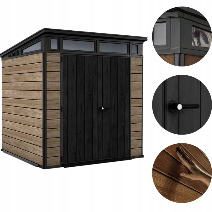 KETER domek PENT Signature HORIZONTAL WALNUT 7x7 hnědý