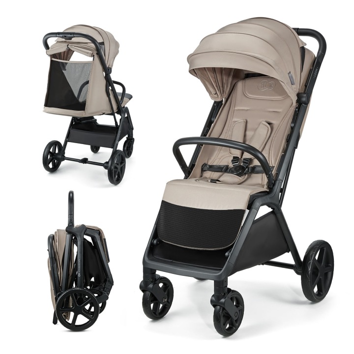 Kočárek Kinderkraft LOOM linen béžový, kočárek do 22 kg, velká kola