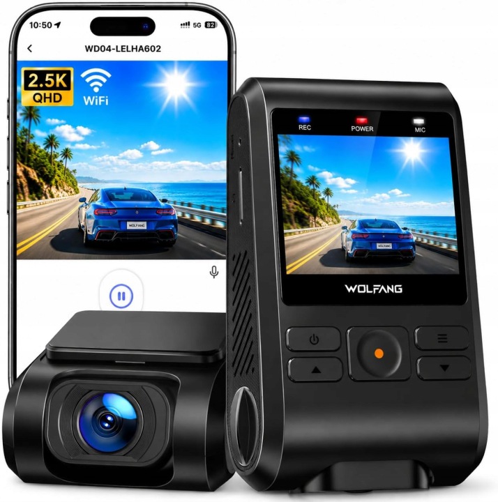 Kamera automobilová WOLFANG 2.5K Wi-Fi, 32 GB, dvojitá, 170° G-senzor