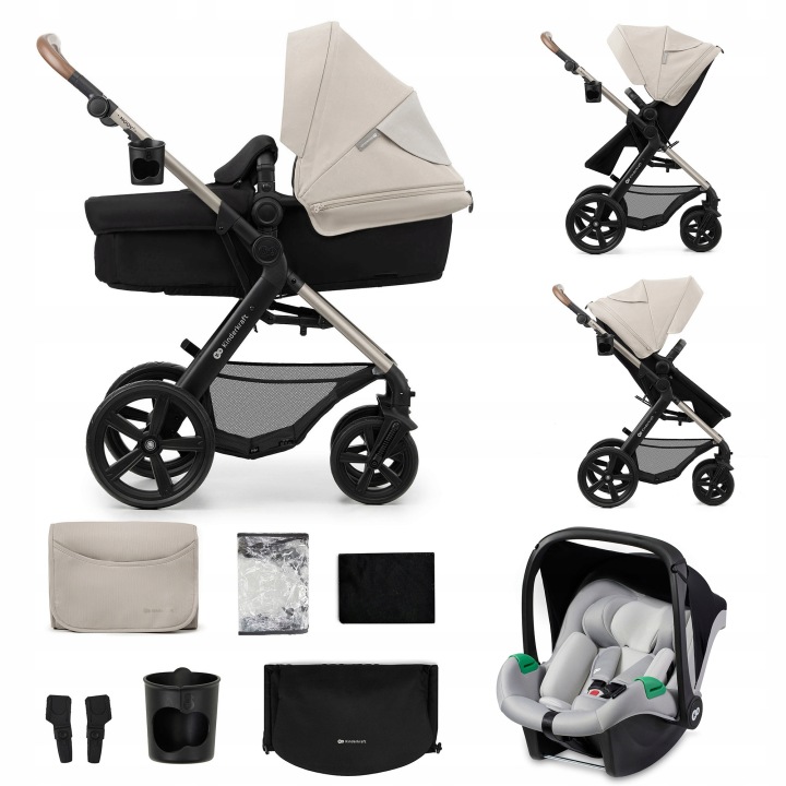Kinderkraft Multifunkční kočárek 4v1 MOOV 2 Sedačka Základna MINK PRO Šedá
