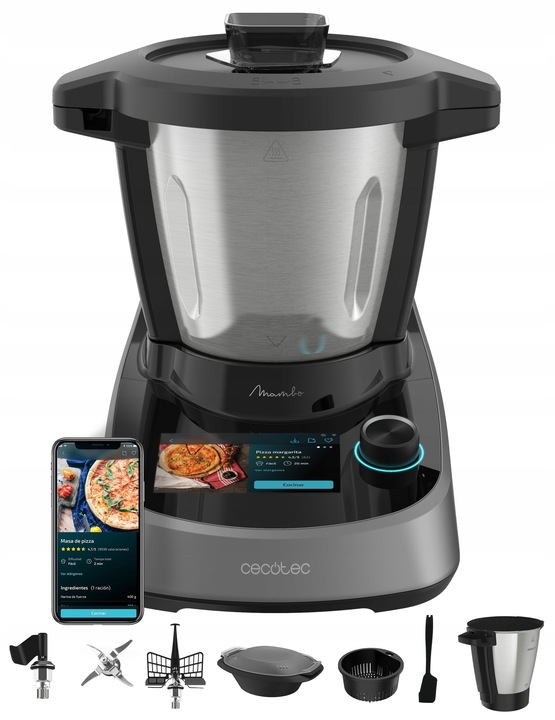 Kuchyňský robot Cecotec Mambo Touch s nádobou Habana, 1600 W, stříbrný/šedý
