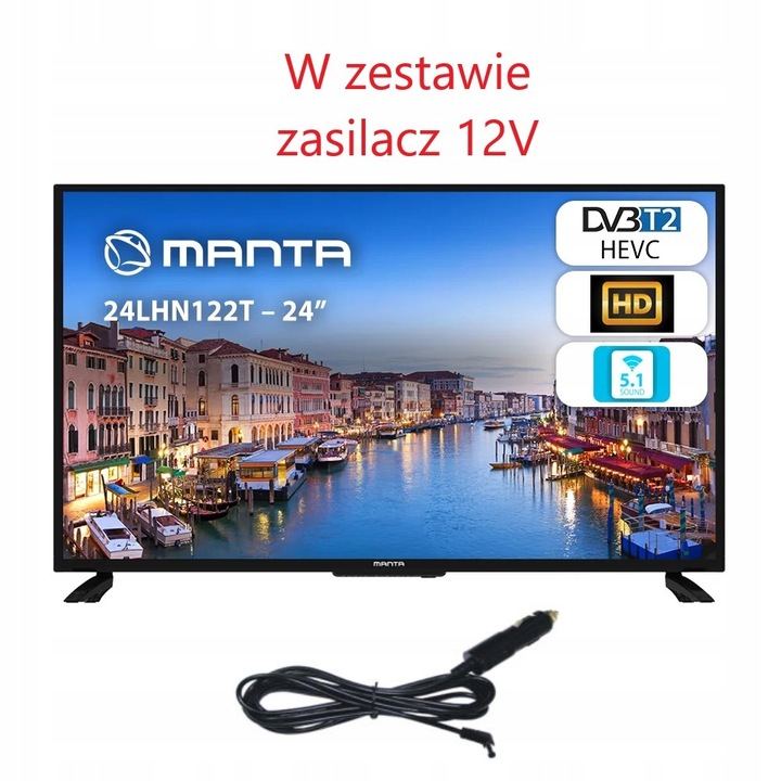 LED televize Manta 24LHN122T 24" HD Ready černá