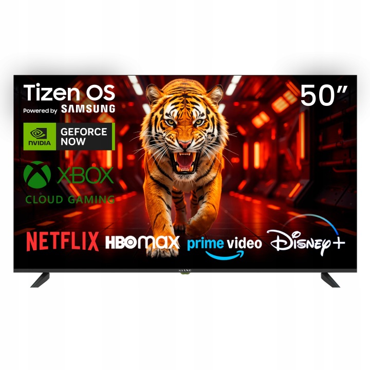 LED Televize Kiano Elegance 50" 4K Tizen OS s podporou Samsung Netflix HBO