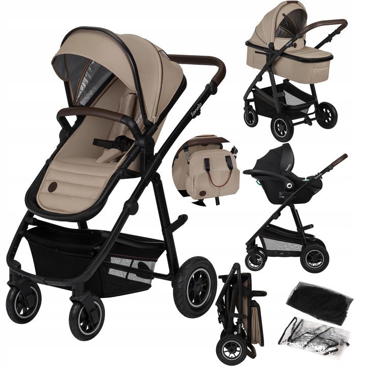 Lionelo dětský kočárek AMBER 3IN1 2025 BEIGE SAND