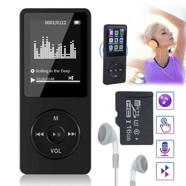 MP3 přehrávač Bedee Odtwarzacz MP3 16GB Bluetooth 5.0 černý 16 GB - Perfektní hodnocení