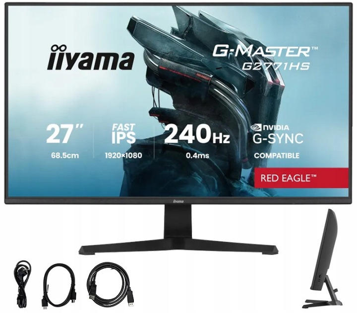 Monitor 27" iiyama G-Master G2771HS-B1 FHD FAST IPS 240 Hz 0,4 ms HDMI DP HDR