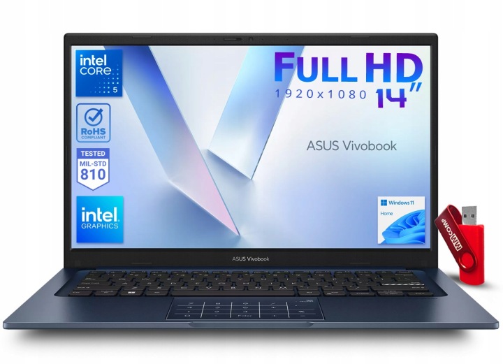Notebook Asus Vivobook X1404VAP 14" Intel Core 5 16 GB / 512 GB modrý