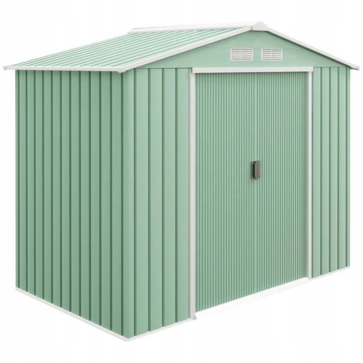 Ocelový zahradní domek zahradní úložný prostor, 2 posuvné dveře, okna, 2,13 x 1,30 x 1,85 m