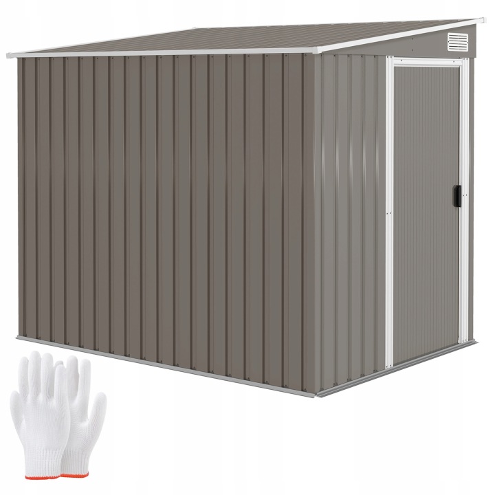 Outsunny Kovový zahradní úložný prostor 2,81 m² 154x206,5x181 cm se střechou
