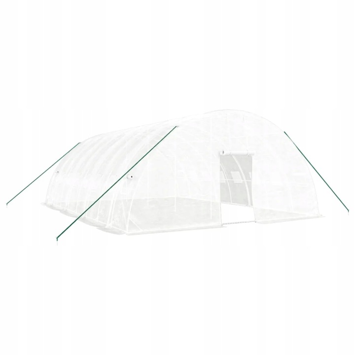 PE skleník – ocel, bílá, 8x6x2,85 m, 140 g/m²