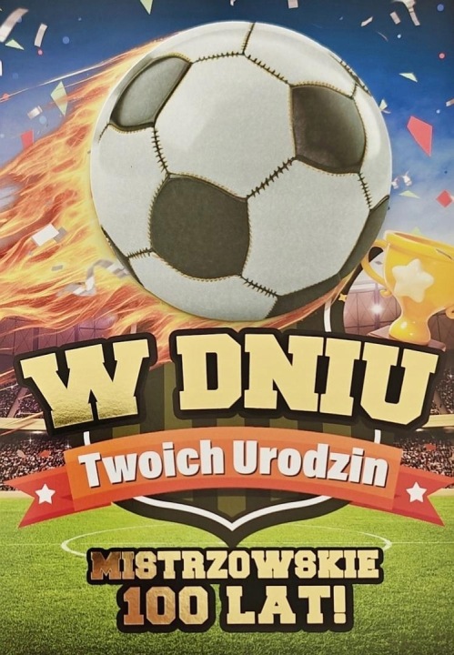 Přání mikrovlnná trouba k narozeninám s motivem fotbalového míče