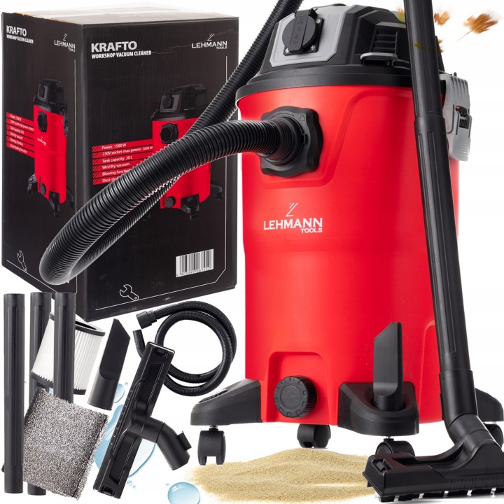 PRŮMYSLOVÝ BEZSÁČKOVÝ VYSAVAČ S ODTÍSÁKEM NA SÁDRU 3500 W 30 L