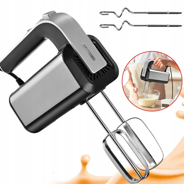 RUČNÍ MIXÉR TURBO KUCHYŇSKÝ ROBOT 2 METLY VÝKONNÝ 5 RYCHLOSTÍ