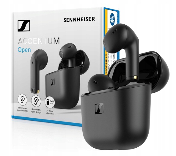 Sennheiser Bluetooth sluchátka do uší Accentum Open Black Sennheiser Bluetooth sluchátka do uší Accentum Open Black