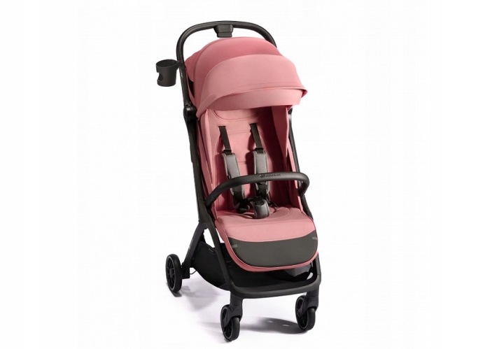 Sportovní kočárek Kinderkraft Nubi 2 do 24 kg, lehký, s polohou vleže, růžový