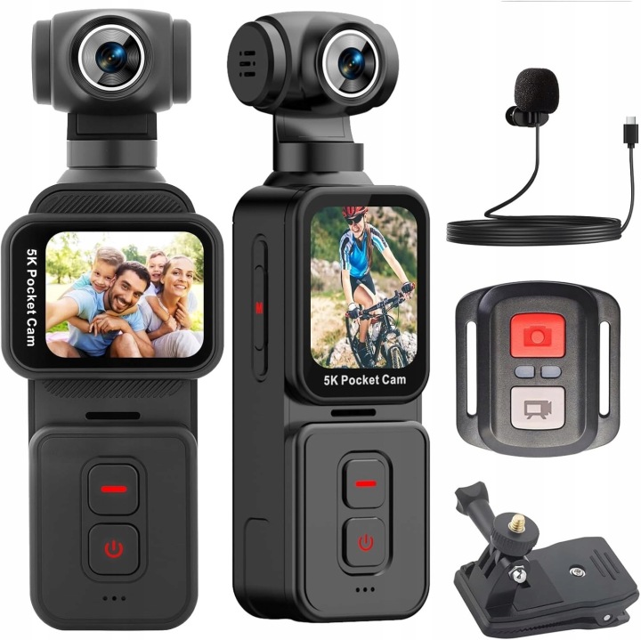 Sportovní kamera 4K s digitální stabilizací obrazu, černá