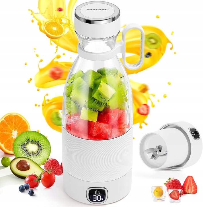 SPARDAR Přenosný mixér 350 ml, mixér na smoothie s LED displejem