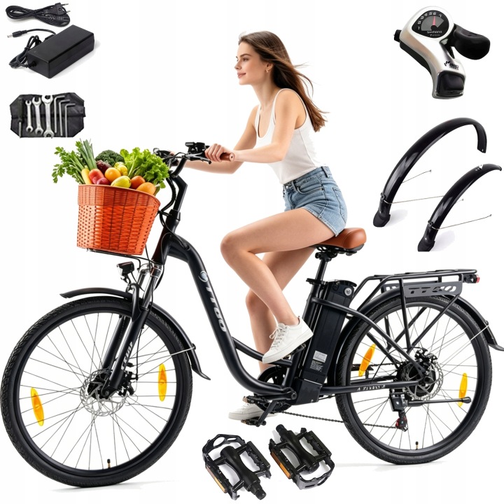 TTGO YY-26 ST Unisex Elektrické Město Kolo 250W 36V14.5AH 25KM/H 75KM 26*1.75"