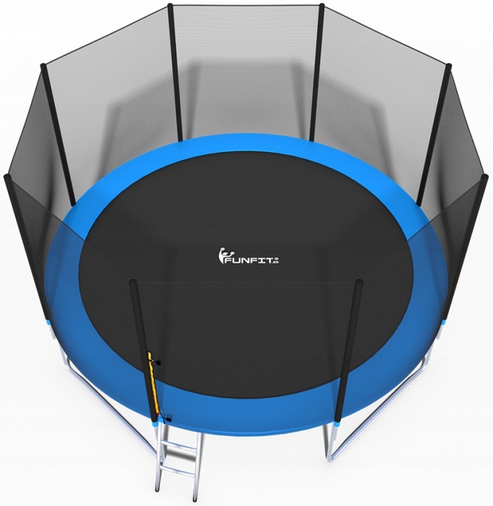 Zahradní trampolína pro děti 404cm FUNFIT s vnější sítí a žebříkem