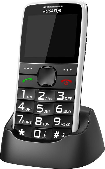 Aligator mobilní telefon A675 Senior bílá