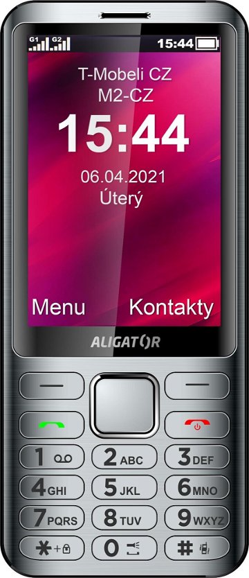 Mobilní telefon Aligator D950 stříbrná