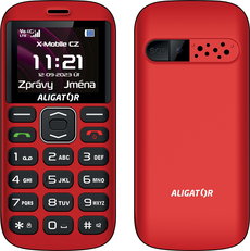 Mobilní telefon Aligator A720 4G Senior červený (do 2000 Kč)