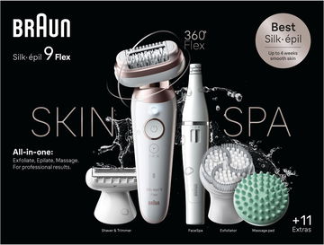 Braun epilátor Silk·épil 9 Flex 9-580 3D SkinSpa, Bílý/Zlatý - Perfektní hodnocení
