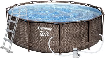 BESTWAY Bazén s konstrukcí Steel Pro Max Rattan 3,66 × 1m - 56709