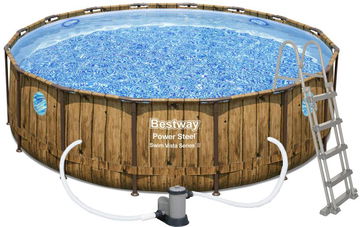 BESTWAY Bazén s konstrukcí Power Steel Wood Swim Vista 4,88 × 1,22m - 56725 BESTWAY Bazén s konstrukcí Power Steel Wood Swim Vista 4,88 × 1,22m - 56725