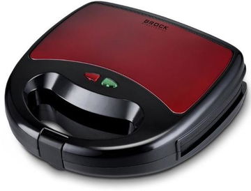 Brock Kontaktní gril 750 W, grilovací plocha 20 × 11,5 cm, červený