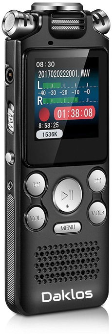 DAKLOS Profesionální diktafon Totem 32 GB, hlasový záznamník, nahrávání hlasu DAKLOS Profesionální diktafon Totem 32 GB, hlasový záznamník, nahrávání hlasu